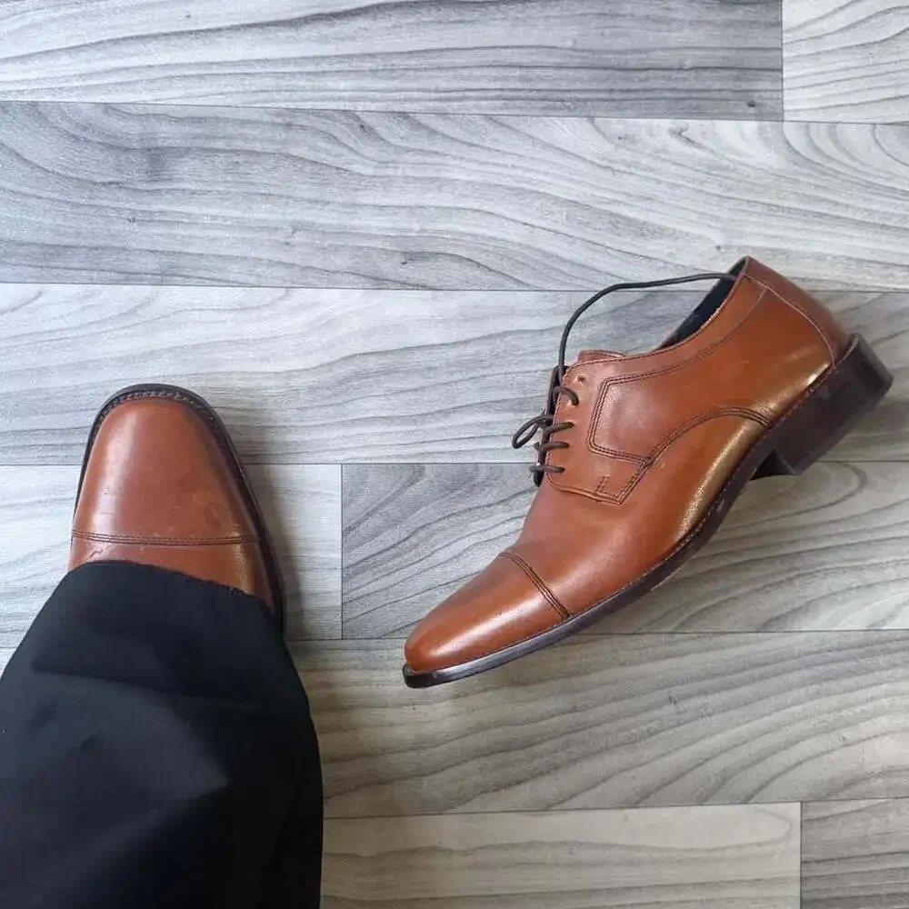 J. Murphy by Johnston & Murphy Vintage Leather Oxford Dress Shoes Brown 9.5